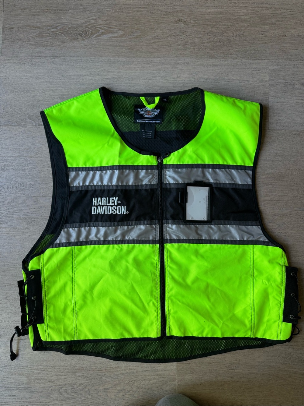 Harley-Davidson Neon Yellow Black Reflective Safety Vest - Picture 2 of 8